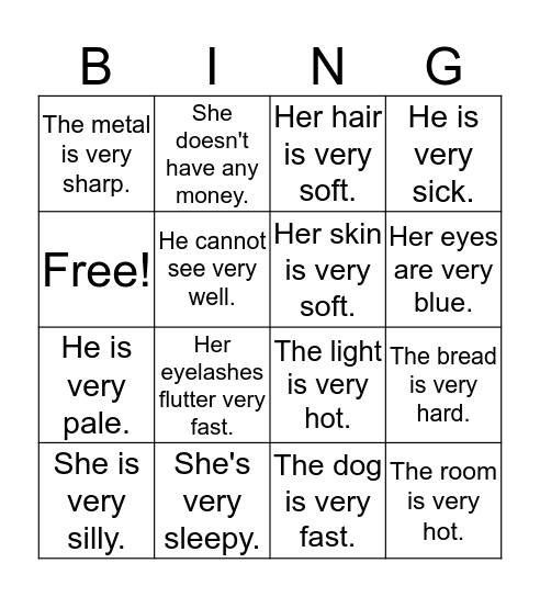 Figurative Language Bingo! Bingo Card