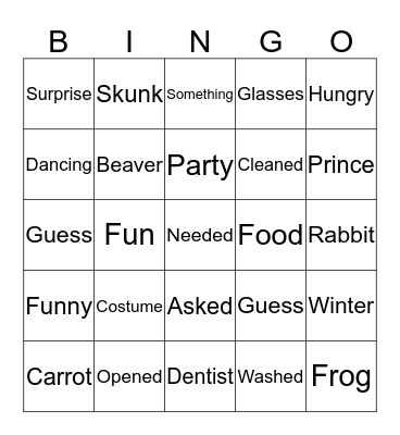 Vocabulary Bingo Card