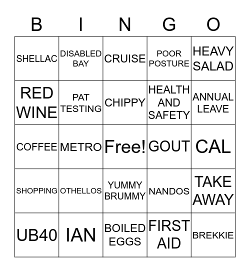 Bevs Bingo Lingo Bingo Card