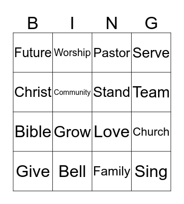 Church Bingo Card