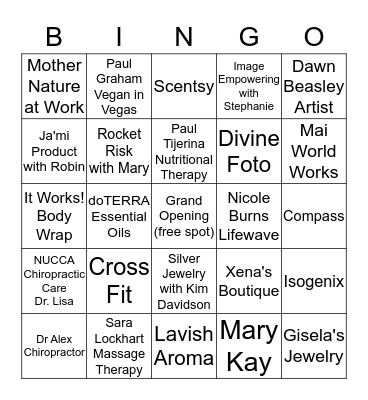 Luminosity Wellness Center Bingo Card