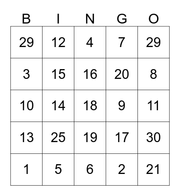 Time is of the Essence Bingo Card