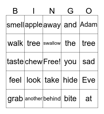 The Fruit Tree Bingo Card