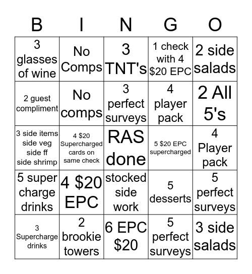 Server Bingo Card