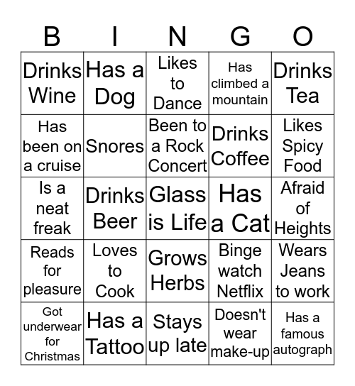 Sales Service Bingo Card