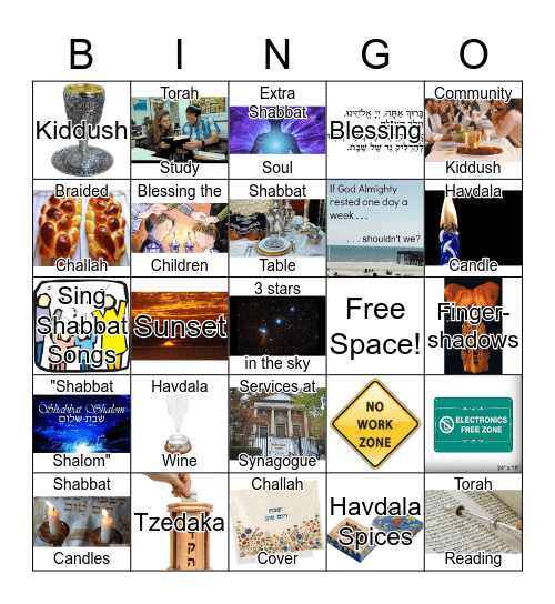 Shabbat Bingo Card