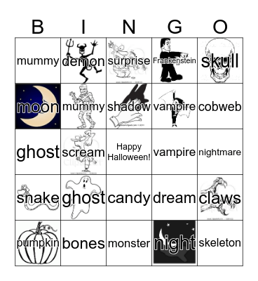 HALLOWEEN  Bingo Card