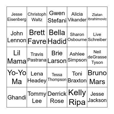 October Birthdays Vol. 1 Bingo Card