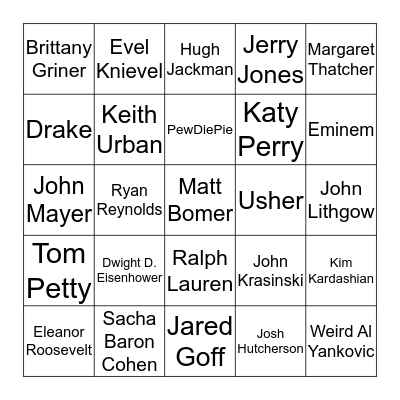 October Birthdays Vol. 2 Bingo Card