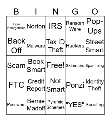 Street Smarts Bingo Card