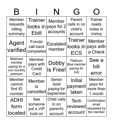 Phone Bingo Card