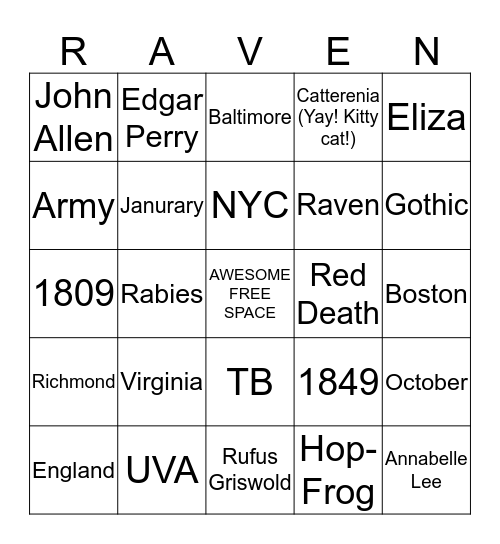 Poe Bingo! Bingo Card