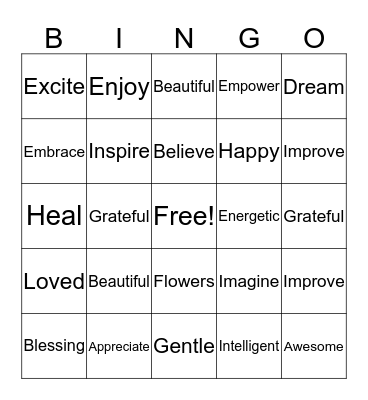 Motivation Bingo Card