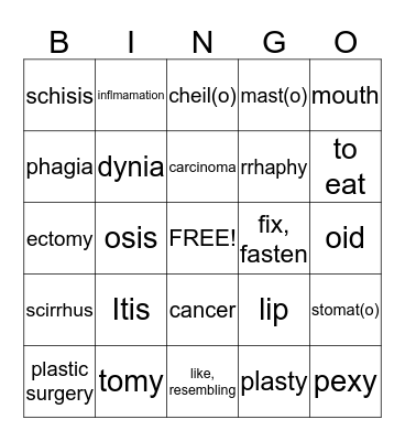 Lesson 14 Bingo Card