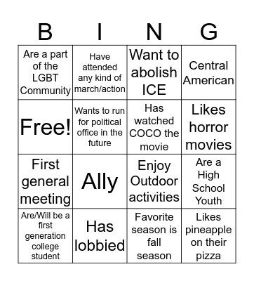 IEIYC Loteria Bingo Card