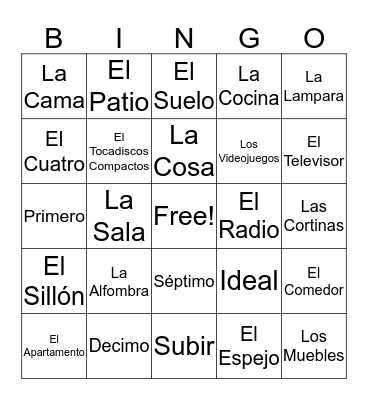 Diddly Darn Spanish Bango Bingo Card
