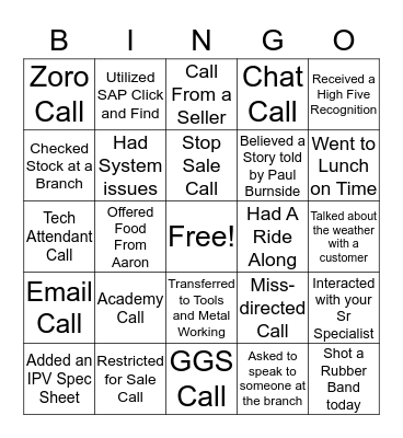 TPS BINGO Card