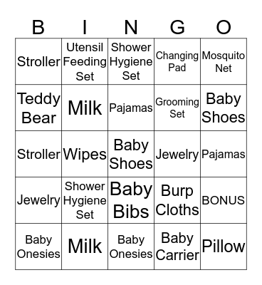 BABY BINGO Card