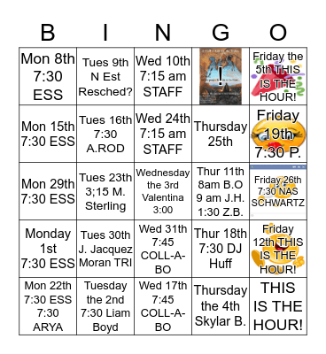 October Punctuality MARATHON 2018 Bingo Card