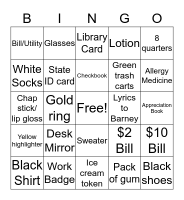 Customer Service Week Bingo Card