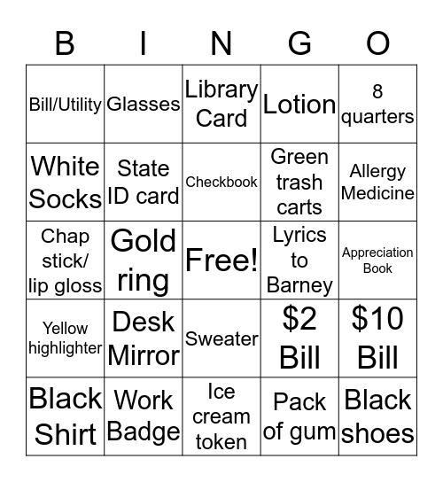 Customer Service Week Bingo Card