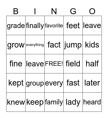 List C BINGO  101-150 Bingo Card