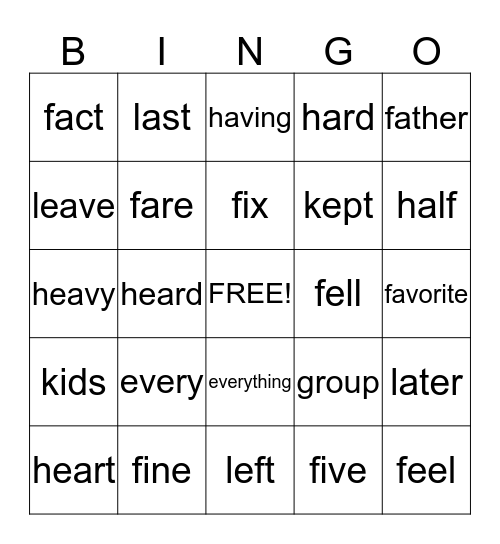 List C BINGO  101-150 Bingo Card