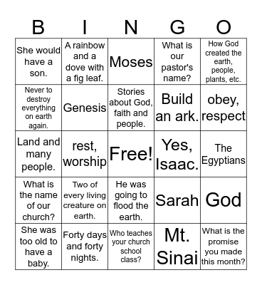 God's Promises Bingo Card