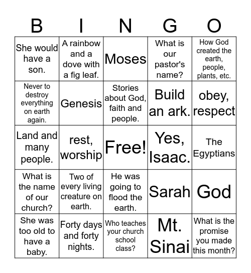 God's Promises Bingo Card