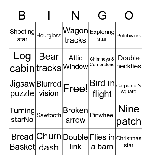 Secret sister Bingo Card