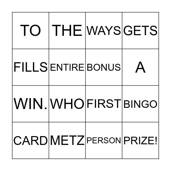 Bingo Card
