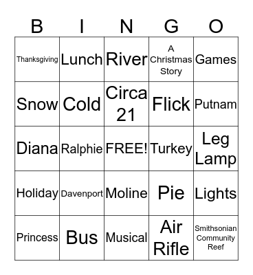 Holiday Bingo Card