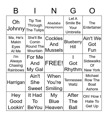 Music Bingo! Bingo Card