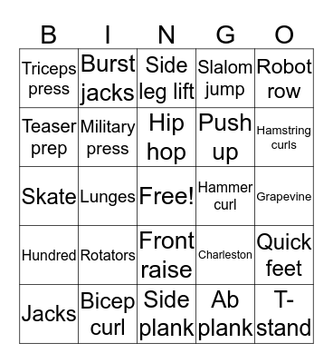 Body & Soul Bingo Card
