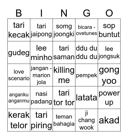 MAIHANI Bingo Card