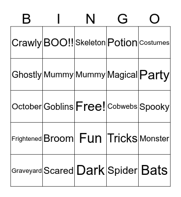 HALLOWEEN Bingo Card