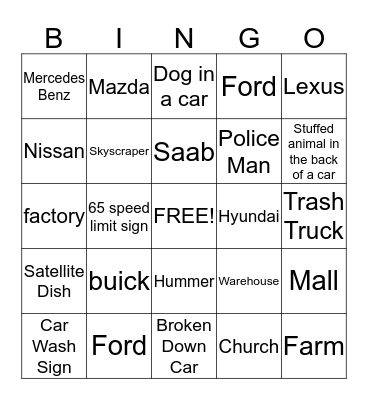 SJRCS HSA Bus Bingo!! Bingo Card
