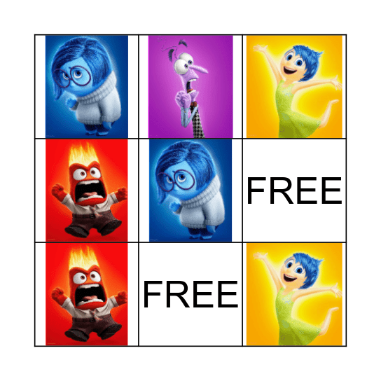 Emotions- Inside Out  Bingo Card