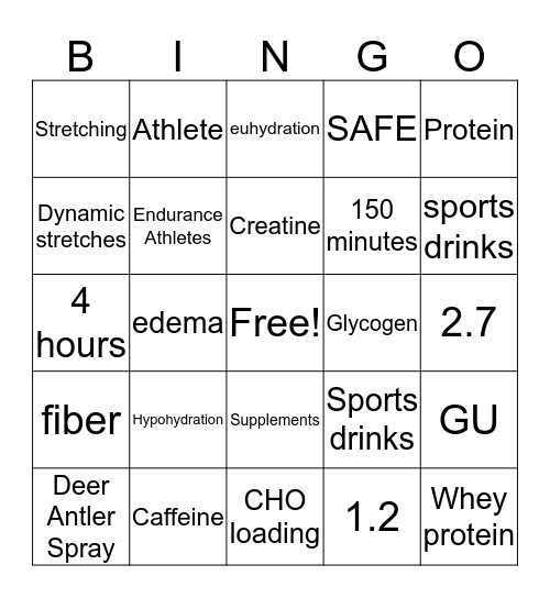 NPP Bingo Card