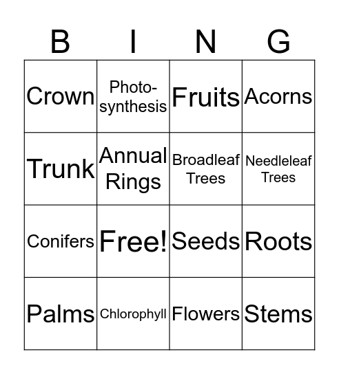 SCIENCE BINGO Card