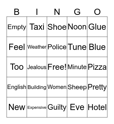 Vowels i, I, u, ɛ: Bingo Card