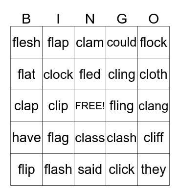 Blending Bingo Card