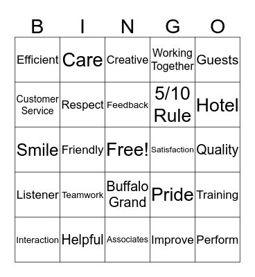 Customer Service Week Bingo Card