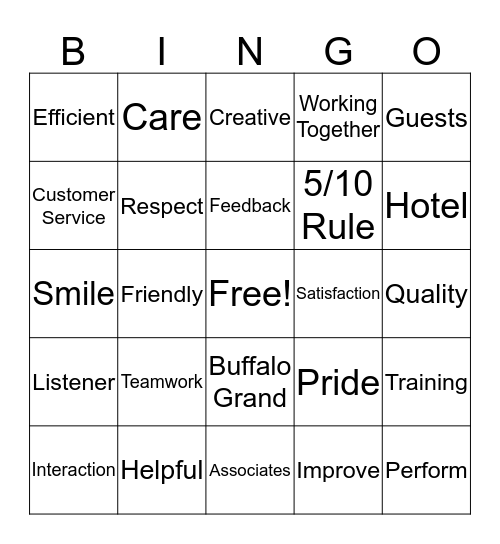 Customer Service Week Bingo Card