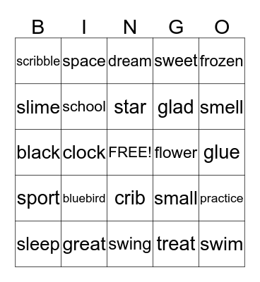 Blends Bingo Card