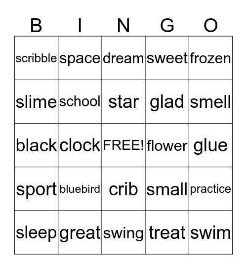 Blends Bingo Card
