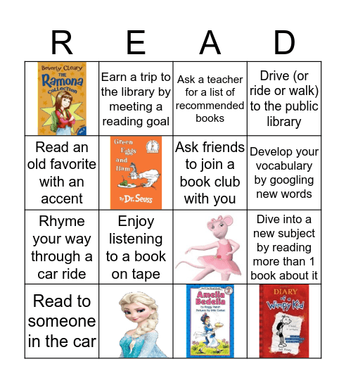 READ! READ! READ! Bingo Card