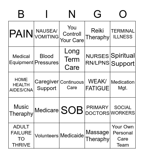 VITAS BINGO Card