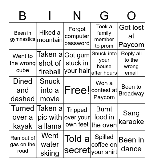 OPS BINGO  Bingo Card
