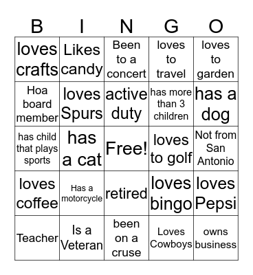 GET TO KNOW EVERYONE  Bingo Card